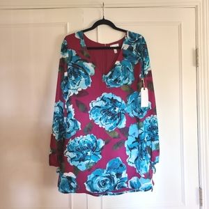 Leith purple & blue Floral Dress, Medium